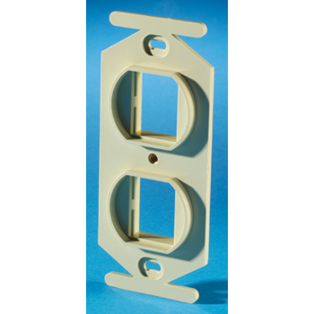 Product image for Ortronics OR-40800017-13 2-Port Electrical Ivory Thermoplastic 106 Style Frame Duplex Data Communication Frame