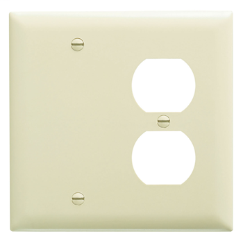 Pass & Seymour TP138-I 2-Gang 1-Duplex Receptacle 1-Blank Ivory Nylon Standard Combination Unbreakable Wallplate Pass & Seymour TP138-I 2-Gang 1-Duplex Receptacle 1-Blank Ivory Nylon Standard Combination Unbreakable Wallplate