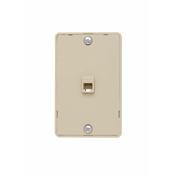 Product image for Pass & Seymour WMTE14-I Four Conductor Modular Wall Mount Telephone Jack For Hanging Phones, Ivory.
