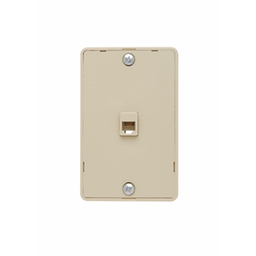 Pass & Seymour WMTE14-I Four Conductor Modular Wall Mount Telephone Jack For Hanging Phones, Ivory.