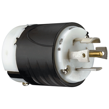Pass & Seymour L2130-P 30 Amp 120/208 VAC Star 3-Phase 4-Pole 5-Wire NEMA L21-30P Black and White Nylon Straight Locking Plug Pass & Seymour L2130-P 30 Amp 120/208 VAC Star 3-Phase 4-Pole 5-Wire NEMA L21-30P Black and White Nylon Straight Locking Plug