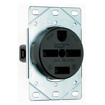 Pass & Seymour 5740 30 Amp 250 VAC 3-Phase 3-Pole 4-Wire NEMA 15-30R Straight Blade Power Receptacle Pass & Seymour 5740 30 Amp 250 VAC 3-Phase 3-Pole 4-Wire NEMA 15-30R Straight Blade Power Receptacle