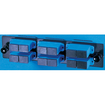 Product image for Ortronics OR-OFP-SCD12AC 12-Port Single-Mode Blue Ceramic Alignment Sleeve 6-SC Duplex Fiber Cabinet Adapter Panel