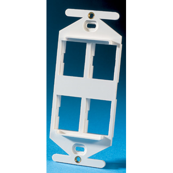 Product image for Ortronics OR-41900018 4-Port Fog White Thermoplastic Duplex Data Communication Frame