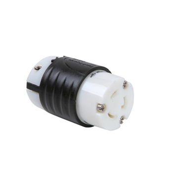 Pass & Seymour L620-C 20 Amp 250 VAC 2-Pole 3-Wire L6-20R Black and White Nylon Locking Connector Pass & Seymour L620-C 20 Amp 250 VAC 2-Pole 3-Wire L6-20R Black and White Nylon Locking Connector