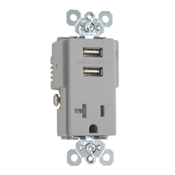 Product image for P&S TR5361USBGRY 20A TR SPEC GRD W/