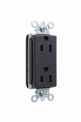Pass & Seymour PT26252-BK 15 Amp 125 VAC 2-Pole 3-Wire NEMA 5-15R Black Nylon Face Duplex Decorator Receptacle Pass & Seymour PT26252-BK 15 Amp 125 VAC 2-Pole 3-Wire NEMA 5-15R Black Nylon Face Duplex Decorator Receptacle