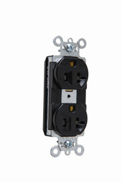 Pass & Seymour PT5362-BK 20 Amp 125 VAC 2-Pole 3-Wire NEMA 5-20R Black Nylon Face PVC Back Body Duplex Receptacle Pass & Seymour PT5362-BK 20 Amp 125 VAC 2-Pole 3-Wire NEMA 5-20R Black Nylon Face PVC Back Body Duplex Receptacle