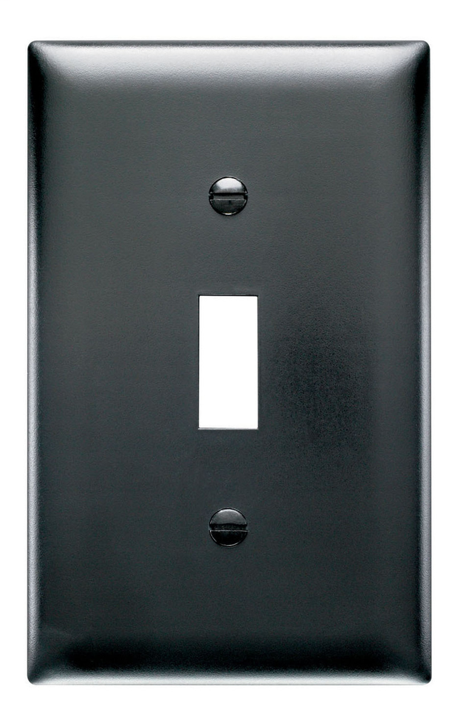 Pass & Seymour TP1-BK 1-Gang 1-Toggle Switch Black Nylon Standard Unbreakable Wallplate Pass & Seymour TP1-BK 1-Gang 1-Toggle Switch Black Nylon Standard Unbreakable Wallplate