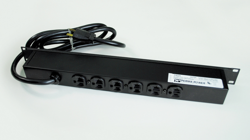 Plug-In Outlet Center Unit / Rack Mount 120V/20A/6 rear O/L /lighted switch/15' cord/Computer Grade Surge