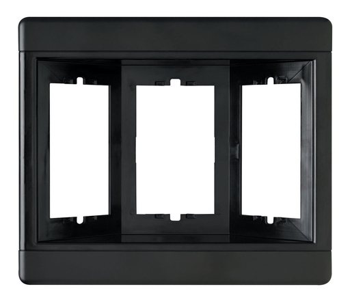 Three-Gang Recessed TV Box (Frame Only), Black