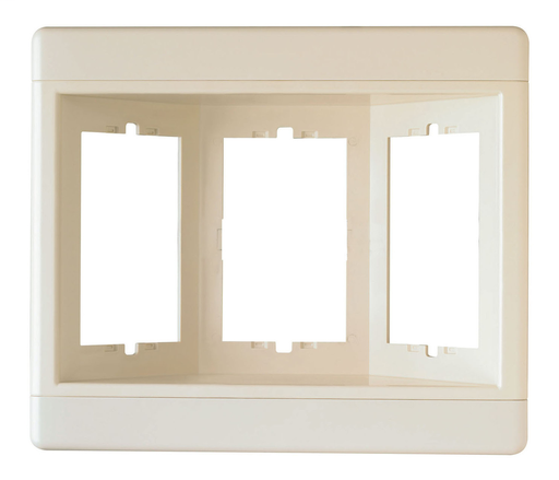 Three-Gang Recessed TV Box (Frame Only), Light Almond
