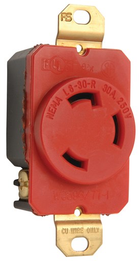 Product image for P&S L620RR TURNLK RECEP SGL RED 3W