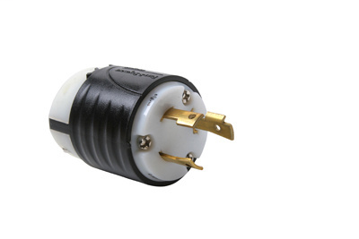 30 Amp NEMA L830 Plug - Black Back, White Front Body