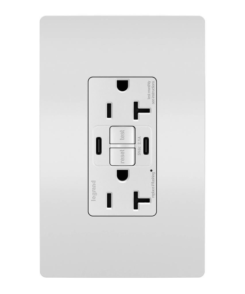 P&S 2097TRUSBCCW SELF-TEST GFCI REC Product image for P&S 2097TRUSBCCW SELF-TEST GFCI REC