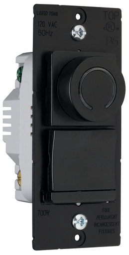 Decorator Rotary DR Series Dimmer, Black
