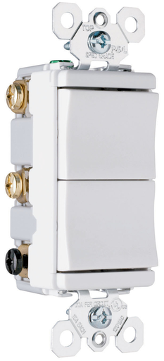 Product image for Pass & Seymour TM833-LACC Decorator Combo, Two 3-Way Switches, Light Almond