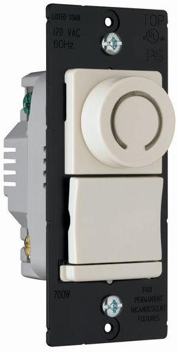 Decorator Rotary DR Series Dimmer, Light Almond
