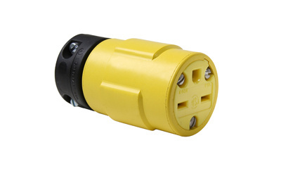 15A, 250V Rubber Dust-Tight Connector, Yellow