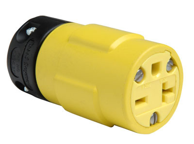 20A, 250V Rubber Dust-Tight Connector, Yellow