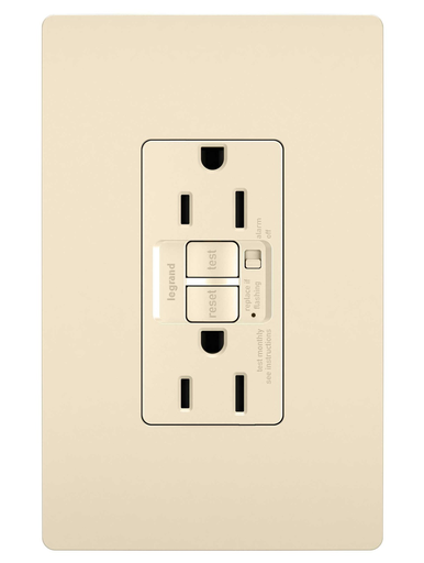 radiant® 15A Tamper-Resistant Self-Test GFCI Outlet with Audible Alarm