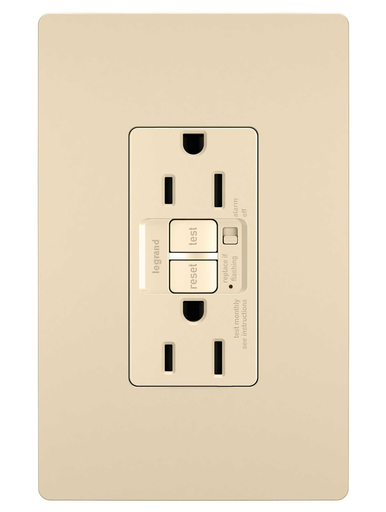 radiant® 15A Tamper-Resistant Self-Test GFCI Outlet with Audible Alarm