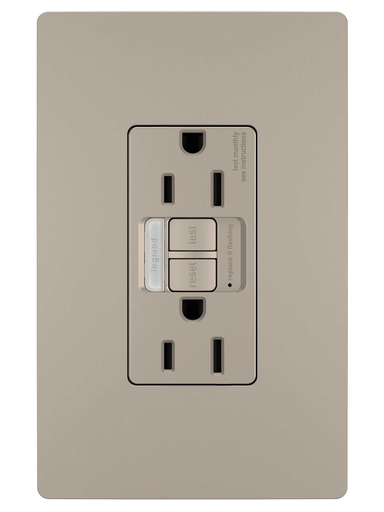radiant® 15A Tamper-Resistant Self-Test GFCI Outlet with Night Light