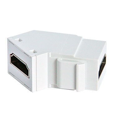 Product image for On Q WP1234-WH-10 1.55 x 0.89 x 0.63 Inch White High Impact Plastic HDMI Keystone Insert/Coupler