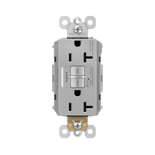 Product image for Pass & Seymour AF202TRGRY 20A 125V Tamper-Resistant Arc-Fault Circuit Interrupter - Gray