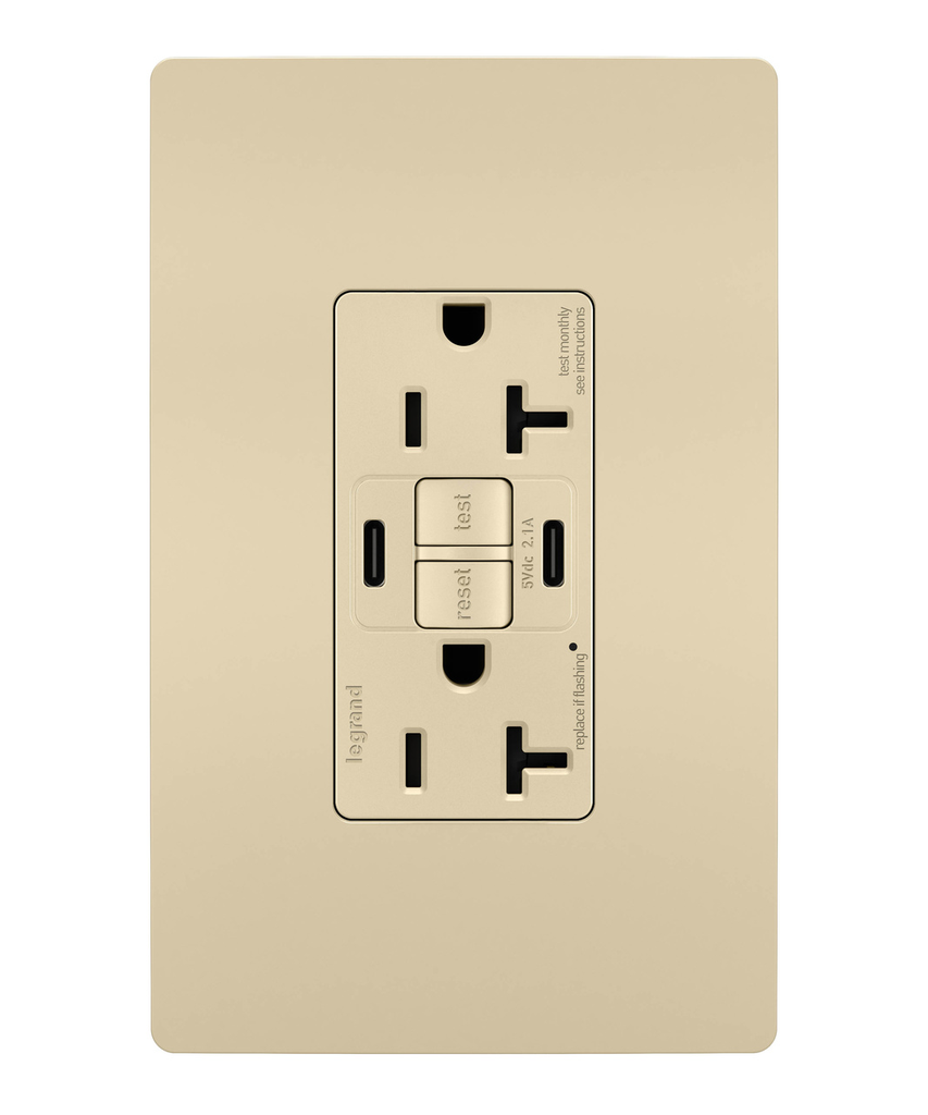 Product image for P&S 2097TRUSBCCLA SELF-TEST GFCI RE