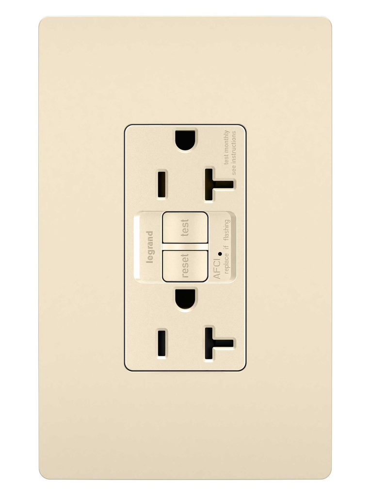 Product image for Pass & Seymour AF202TRLA 20A 125V Tamper-Resistant Arc-Fault Circuit Interrupter - Light Almond