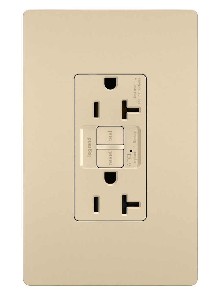 Product image for Pass & Seymour AF202TRI 20A 125V Tamper-Resistant Arc-Fault Circuit Interrupter - Ivory
