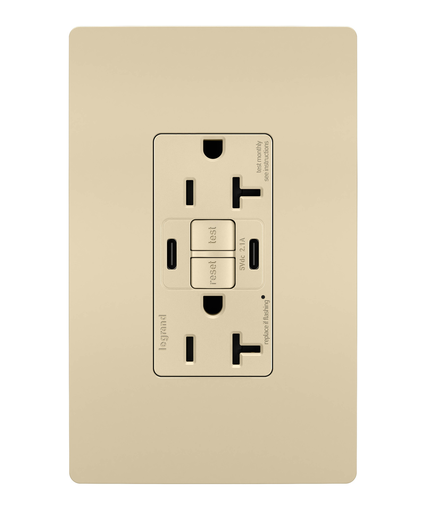 Product image for P&S 2097TRUSBCCLA SELF-TEST GFCI RE