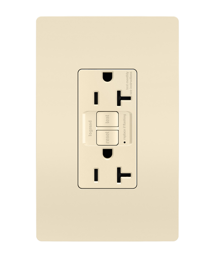 radiant® Spec Grade 20A Tamper Resistant Self Test GFCI Receptacle, Light Almond
