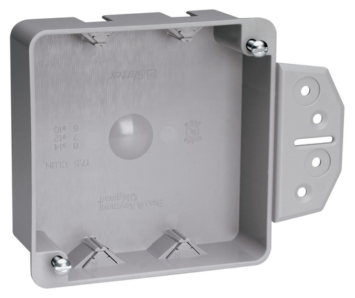 Shallow 4-in Square Box with Threaded Mounting Holes