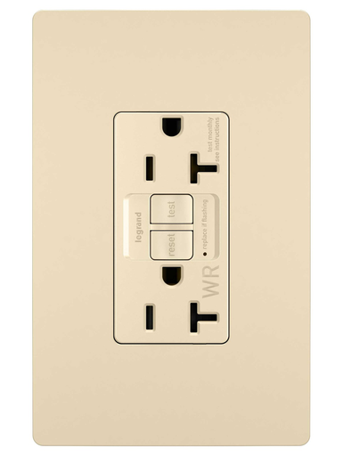 radiant® Spec Grade 20A Weather Resistant Self Test GFCI Receptacle, Ivory