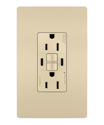 Product image for P&S 1597TRUSBCCI SELF-TEST GFCI REC