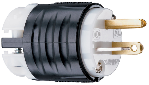 20A, 125V Extra-Hard Use Spec-Grade Plug, Black and White