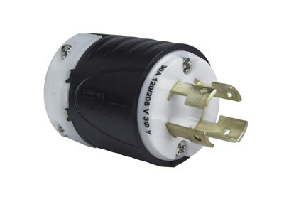 30A Non-NEMA Plug - Black Back, White Front Body