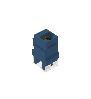 Product image for On-Q WP3450-BE-50 1-Port RJ45 Category 5E Blue Plastic Snap-In Keystone Connector