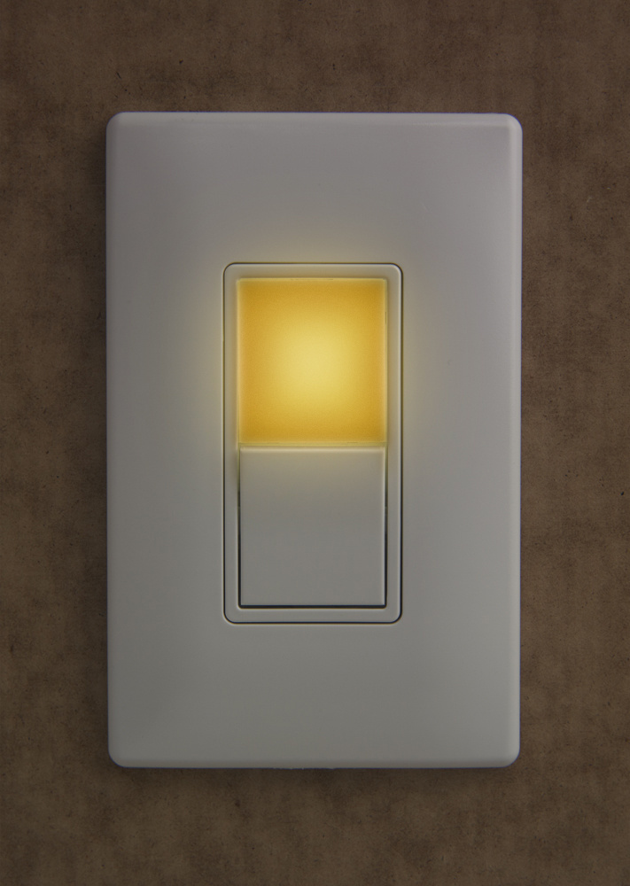 Product image for Pass & Seymour NTL873-AMBERW 1.6 x 1.5 x 2.75 Inch 1-Pole White Amber LED Night Light Receptacle and Switch