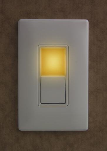Product image for Pass & Seymour NTL873-AMBERW 1.6 x 1.5 x 2.75 Inch 1-Pole White Amber LED Night Light Receptacle and Switch