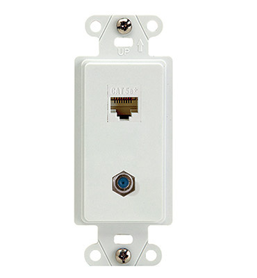 Product image for OnQ WP3215WHV1 2PT DECO W/ 1 F-CONN