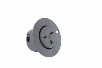 Product image for Pass & Seymour 5679-SS Straight Blade 2pole 3wire 15A 250V Flanged Outlet