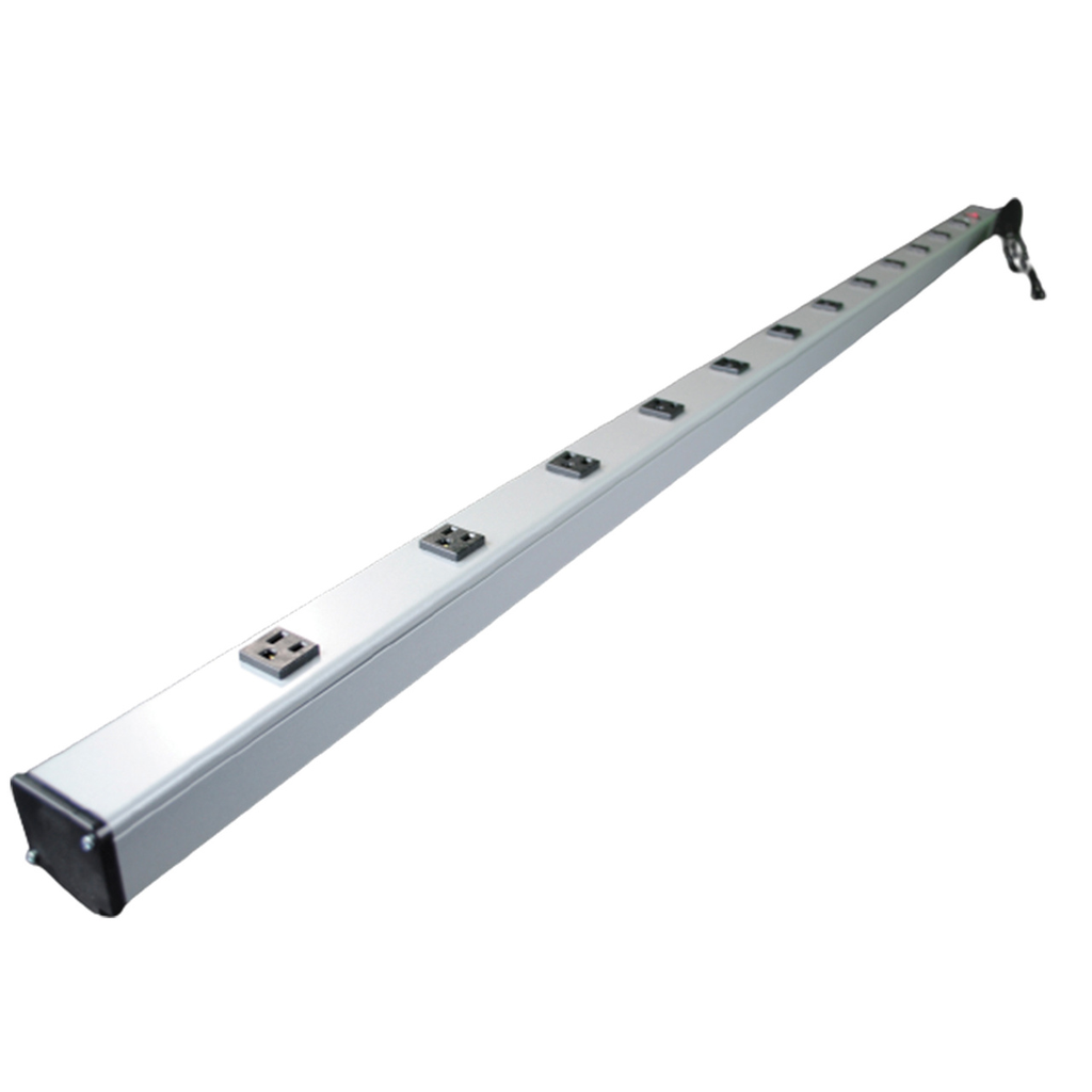 Product image for Wiremold UL2064BD Plug-In Outlet Center Unit / 120V/15A/72 long/12 O/L /lighted switch/15' cord