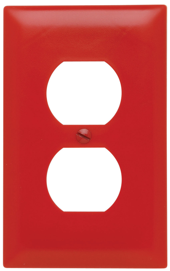 Mayer-DDS-TradeMaster® 1-Gang Nylon Wall Plate, Duplex Receptacle Openings, Red-1