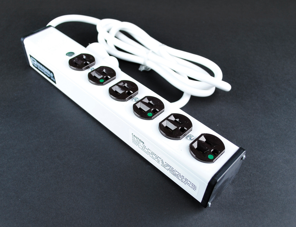 Product image for Wiremold ULBH6-15 Special Use Plug-In Outlet Center Unit / NOT for Patient Care areas / 120V/15A / 6 O/L / 15' cord