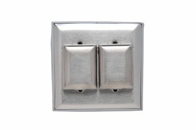 Product image for Pass & Seymour WP2 4.56 x 4.5 Inch 2-Gang Stainless Steel Dustproof Wallplate Cover