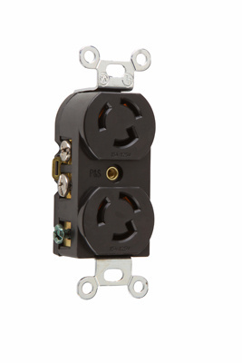 Product image for Pass & Seymour 4700 Turnlok Duplex Receptacle 3Wire 15Amp 125V
