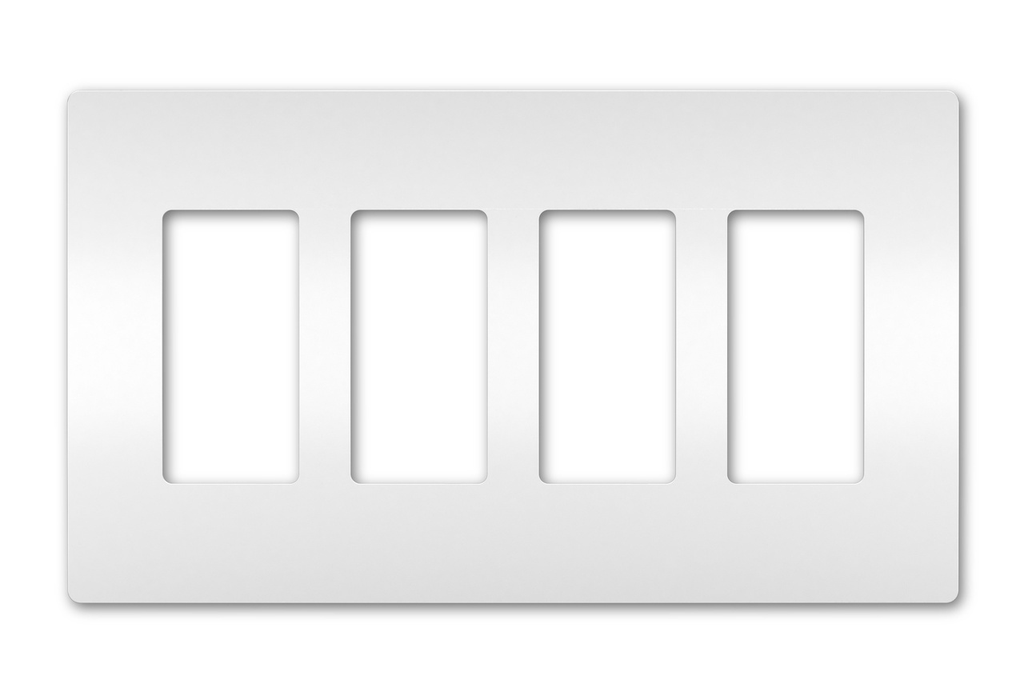 Product image for Pass & Seymour RWP264-W 4Gang Screwless Wall Plate, Radiant® - White